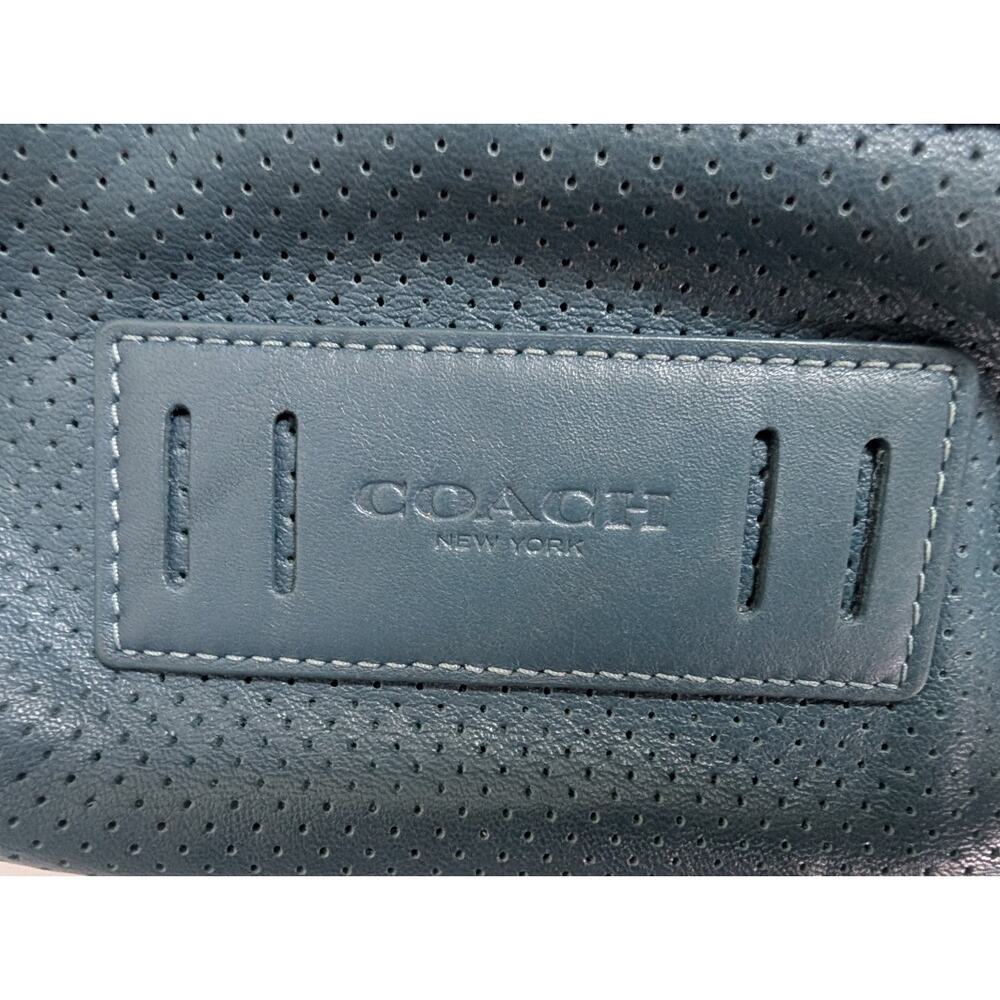 Coach Dark Teal Perforated Leather Belt Bag - Picture 2 of 9